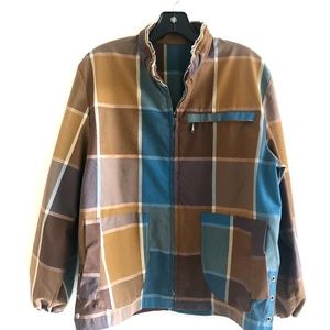 Vintage Blue And Tan Plaid Jacket
